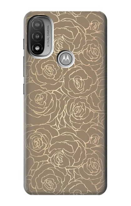 S3466 Gold Rose Pattern Case For Motorola Moto E20,E30,E40