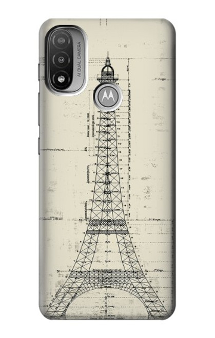 S3474 Eiffel Architectural Drawing Case For Motorola Moto E20,E30,E40