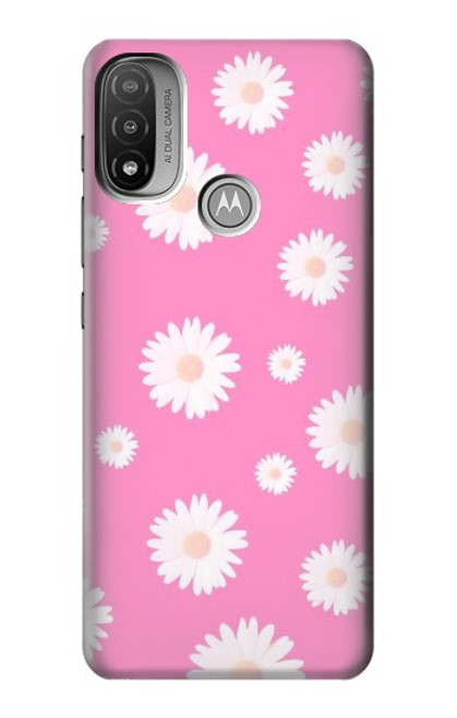 S3500 Pink Floral Pattern Case For Motorola Moto E20,E30,E40