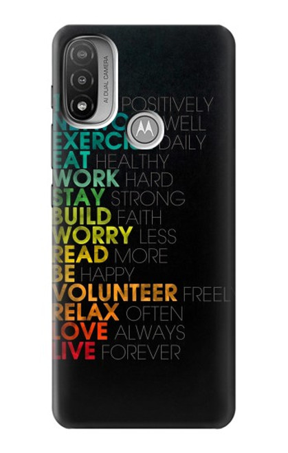 S3523 Think Positive Words Quotes Case For Motorola Moto E20,E30,E40