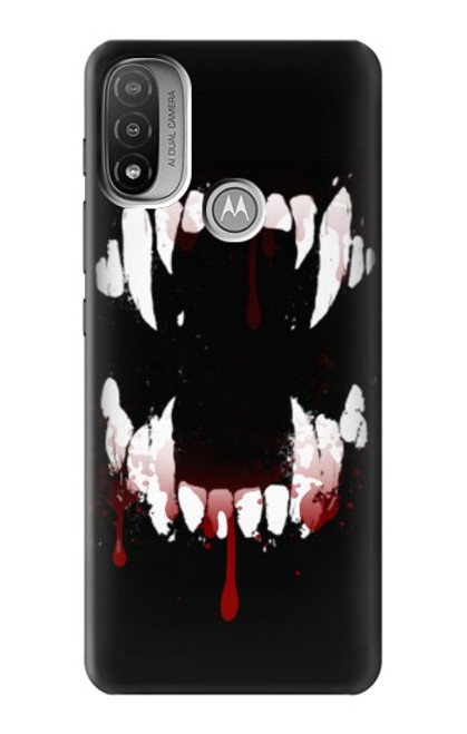 S3527 Vampire Teeth Bloodstain Case For Motorola Moto E20,E30,E40