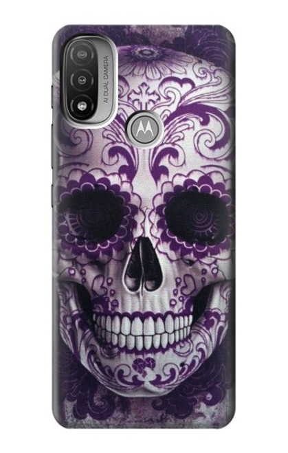 S3582 Purple Sugar Skull Case For Motorola Moto E20,E30,E40