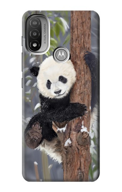 S3793 Cute Baby Panda Snow Painting Case For Motorola Moto E20,E30,E40