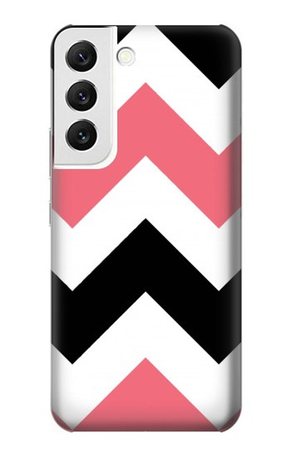 S1849 Pink Black Chevron Zigzag Case For Samsung Galaxy S22