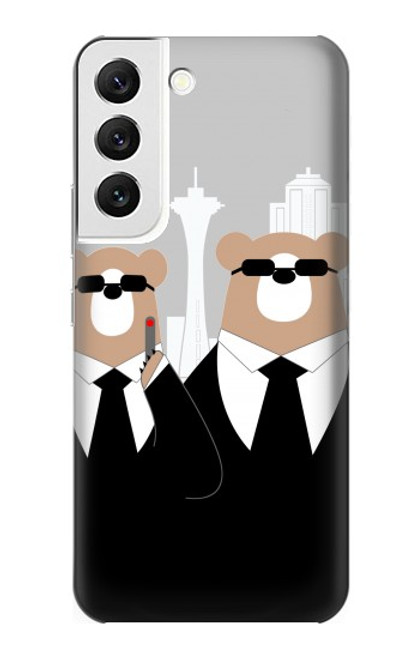 S3557 Bear in Black Suit Case For Samsung Galaxy S22