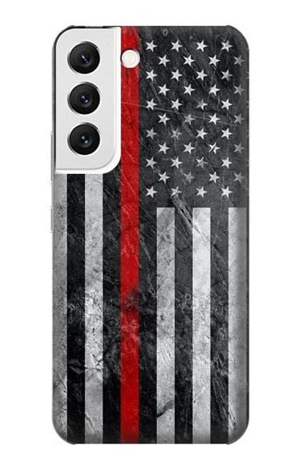 S3687 Firefighter Thin Red Line American Flag Case For Samsung Galaxy S22