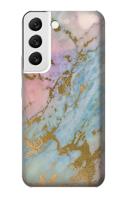 S3717 Rose Gold Blue Pastel Marble Graphic Printed Case For Samsung Galaxy S22