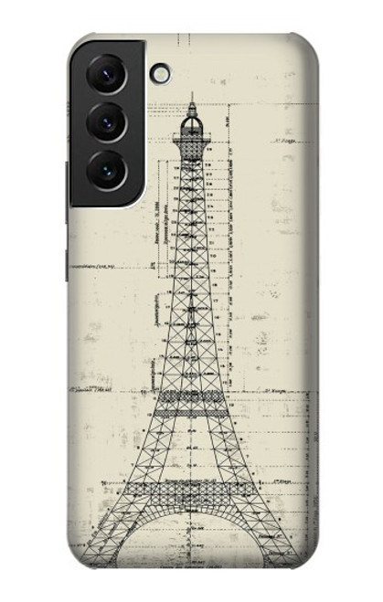 S3474 Eiffel Architectural Drawing Case For Samsung Galaxy S22 Plus