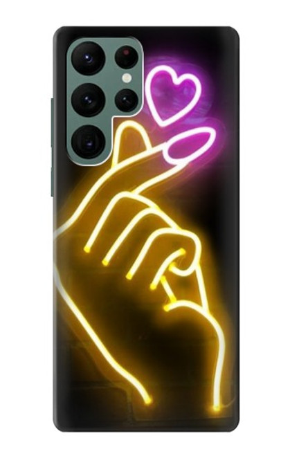 S3512 Cute Mini Heart Neon Graphic Case For Samsung Galaxy S22 Ultra