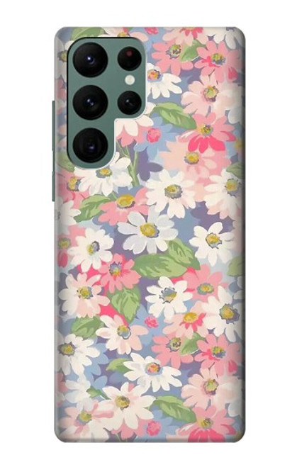 S3688 Floral Flower Art Pattern Case For Samsung Galaxy S22 Ultra