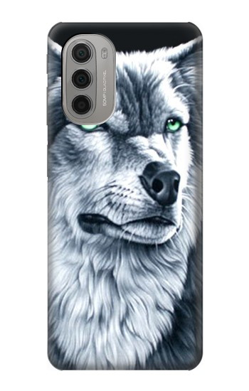 S0123 Grim White Wolf Case For Motorola Moto G51 5G
