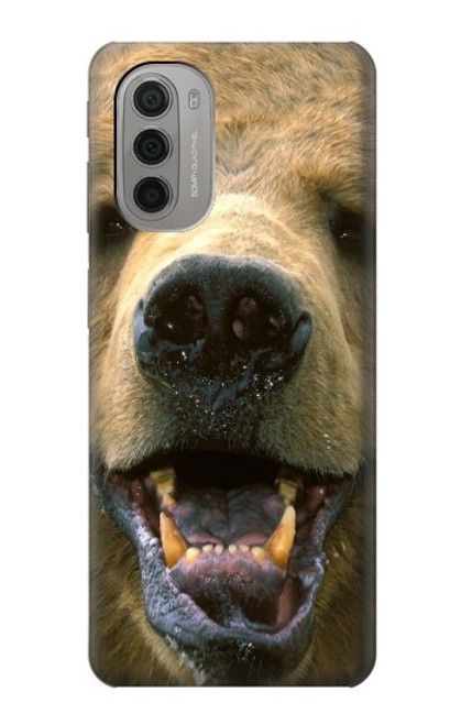 S0840 Grizzly Bear Face Case For Motorola Moto G51 5G
