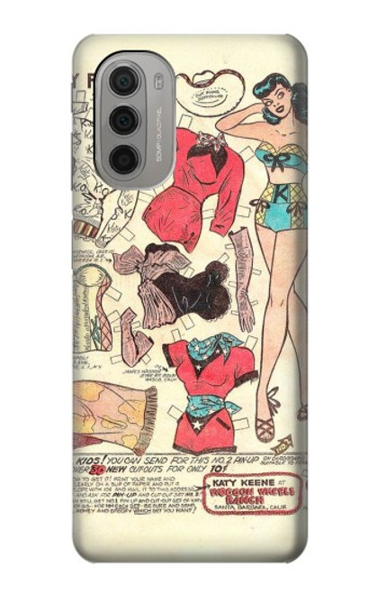 S3820 Vintage Cowgirl Fashion Paper Doll Case For Motorola Moto G51 5G