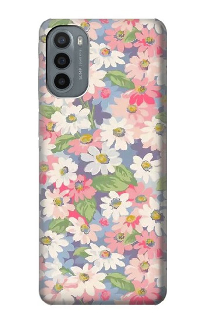 S3688 Floral Flower Art Pattern Case For Motorola Moto G31