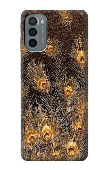 S3691 Gold Peacock Feather Case For Motorola Moto G31