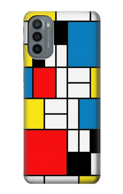 S3814 Piet Mondrian Line Art Composition Case For Motorola Moto G31