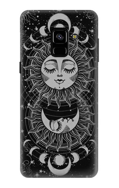 S3854 Mystical Sun Face Crescent Moon Case For Samsung Galaxy A8 (2018)