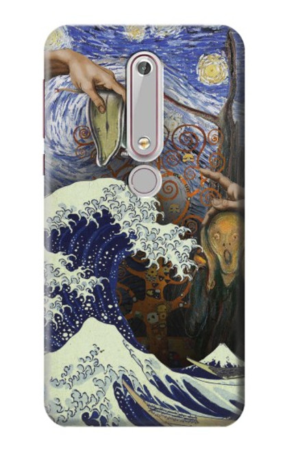 S3851 World of Art Van Gogh Hokusai Da Vinci Case For Nokia 6.1, Nokia 6 2018