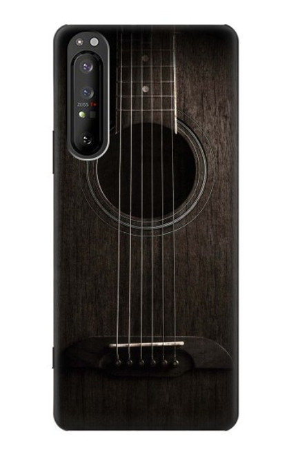 S3834 Old Woods Black Guitar Case For Sony Xperia 1 II