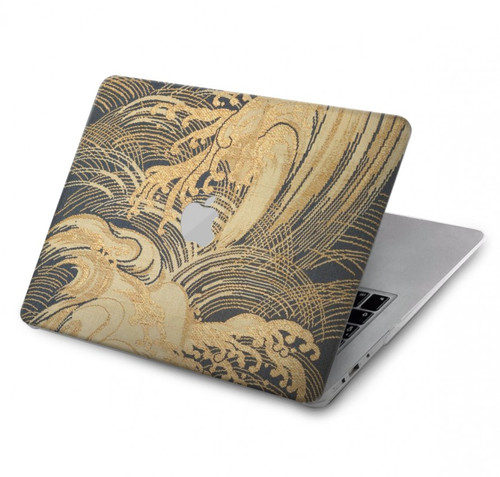 S2680 Japan Art Obi With Stylized Waves Hard Case For MacBook Pro 14 M1-M5 A2442,A2779,A2992,A2918,A3112,A3185,A3401,A3434,A3112