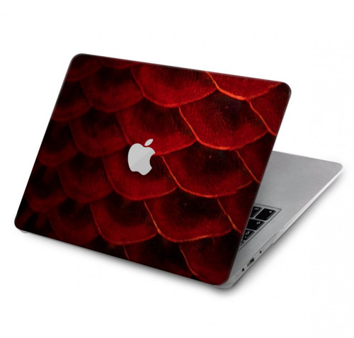 S2879 Red Arowana Fish Scale Hard Case For MacBook Pro 14 M1-M5 A2442,A2779,A2992,A2918,A3112,A3185,A3401,A3434,A3112