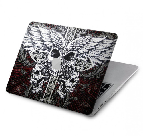 S1434 Skull Wing Tattoo Biker Hard Case For MacBook Pro 16 M1,M2 (2021,2023) - A2485, A2780