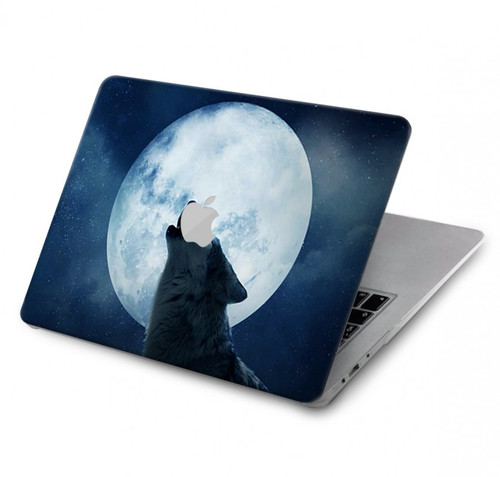 S3693 Grim White Wolf Full Moon Hard Case For MacBook Pro 16 M1,M2,M3,M4 (2021,2024) - A3403, A3186, A2991, A2780, A2485