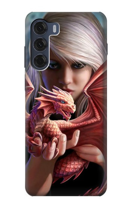 S1237 Baby Red Fire Dragon Case For Motorola Moto G200 5G