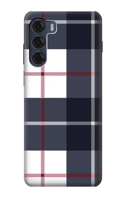 S3452 Plaid Fabric Pattern Case For Motorola Moto G200 5G