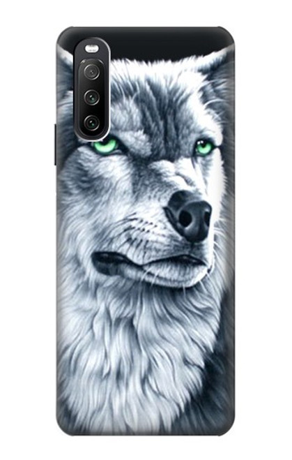 S0123 Grim White Wolf Case For Sony Xperia 10 III Lite