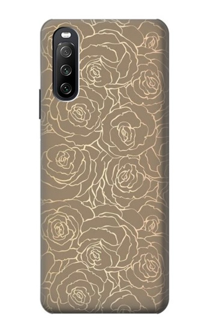 S3466 Gold Rose Pattern Case For Sony Xperia 10 III Lite