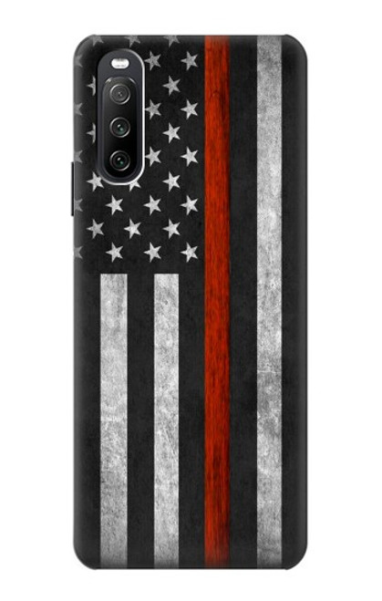 S3472 Firefighter Thin Red Line Flag Case For Sony Xperia 10 III Lite