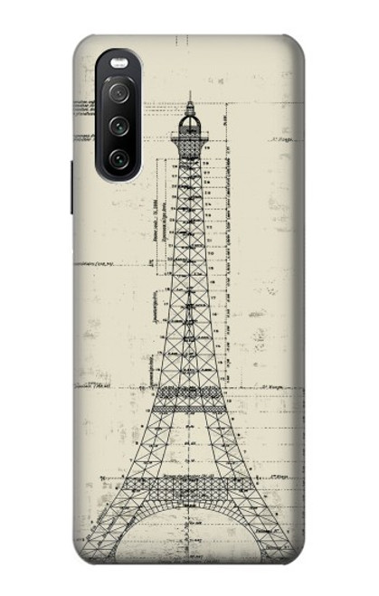 S3474 Eiffel Architectural Drawing Case For Sony Xperia 10 III Lite