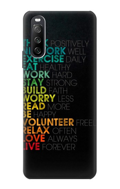 S3523 Think Positive Words Quotes Case For Sony Xperia 10 III Lite