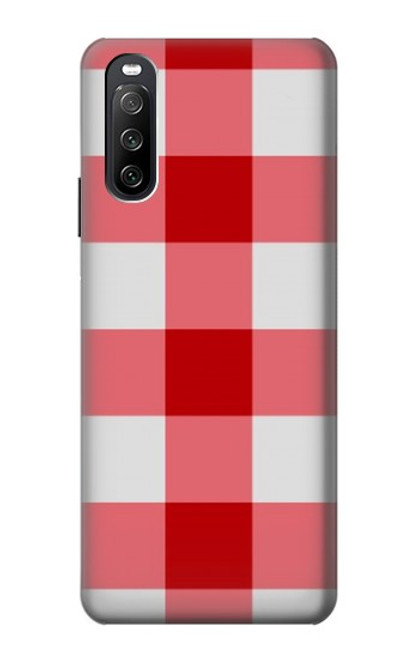 S3535 Red Gingham Case For Sony Xperia 10 III Lite