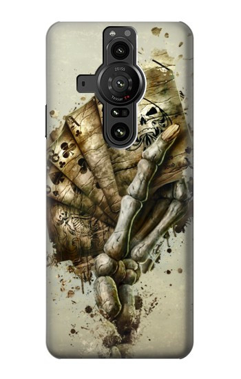 S0550 Skull Card Poker Case For Sony Xperia Pro-I
