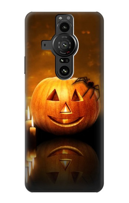 S1083 Pumpkin Spider Candles Halloween Case For Sony Xperia Pro-I