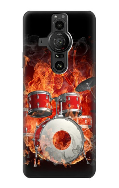 S1431 Skull Drum Fire Rock Case For Sony Xperia Pro-I
