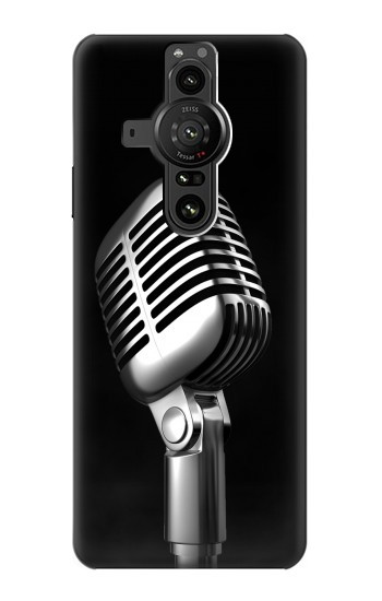 S1672 Retro Microphone Jazz Music Case For Sony Xperia Pro-I
