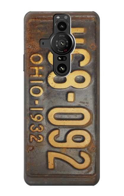 S3228 Vintage Car License Plate Case For Sony Xperia Pro-I