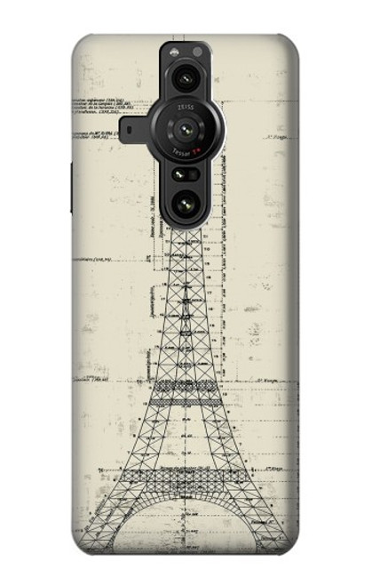 S3474 Eiffel Architectural Drawing Case For Sony Xperia Pro-I
