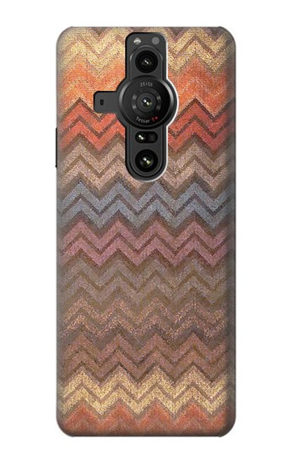 S3752 Zigzag Fabric Pattern Graphic Printed Case For Sony Xperia Pro-I