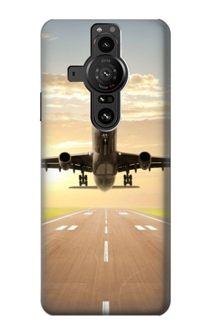 S3837 Airplane Take off Sunrise Case For Sony Xperia Pro-I