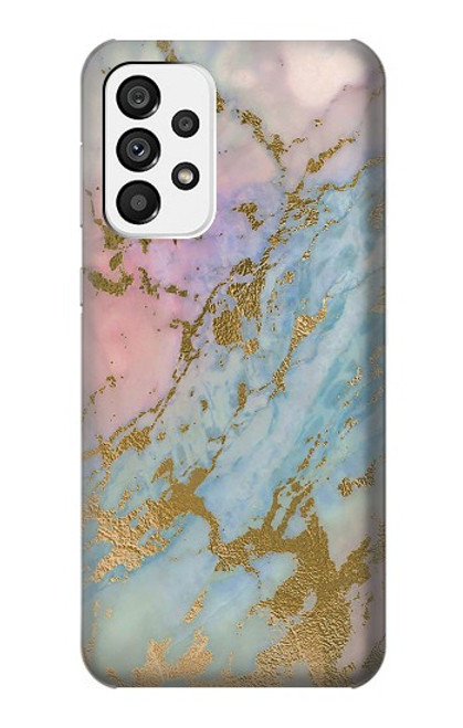 S3717 Rose Gold Blue Pastel Marble Graphic Printed Case For Samsung Galaxy A73 5G
