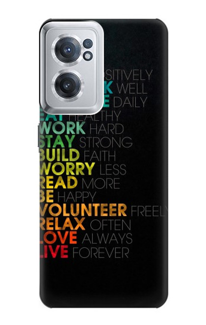 S3523 Think Positive Words Quotes Case For OnePlus Nord CE 2 5G