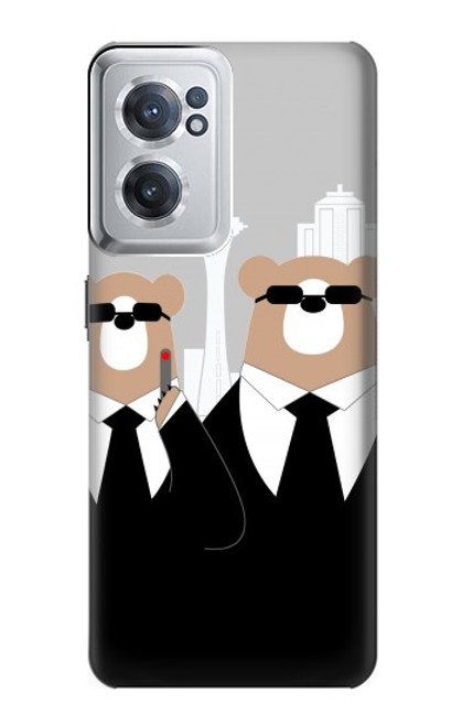 S3557 Bear in Black Suit Case For OnePlus Nord CE 2 5G