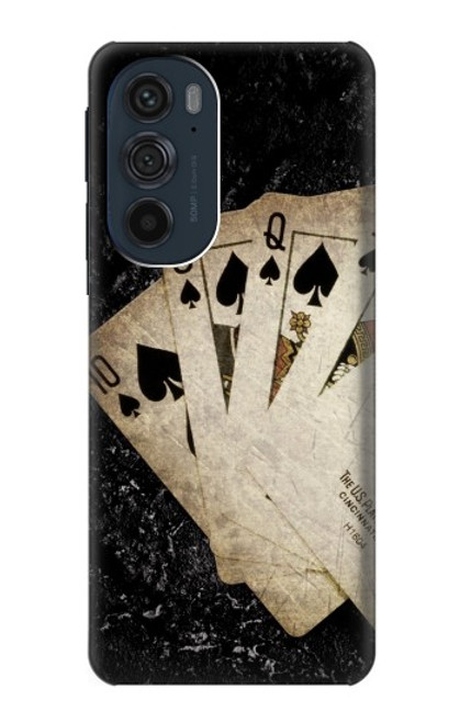 S3231 Vintage Royal Straight Flush Cards Case For Motorola Edge 30 Pro