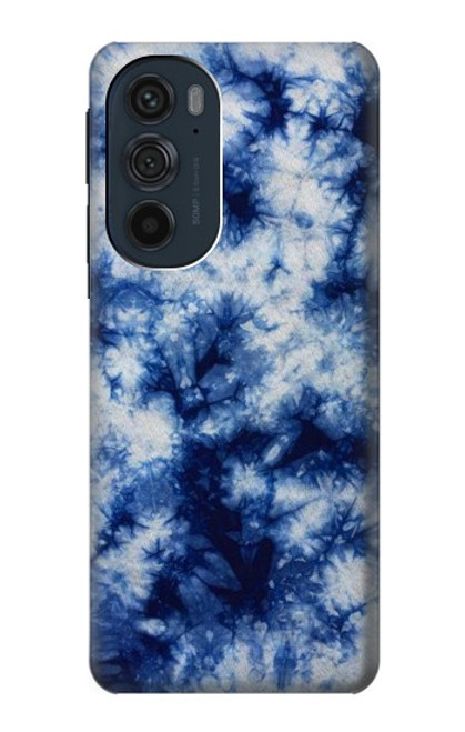 S3439 Fabric Indigo Tie Dye Case For Motorola Edge 30 Pro