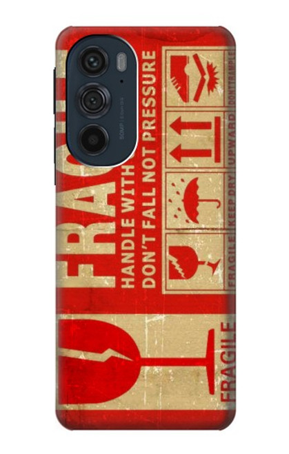 S3552 Vintage Fragile Label Art Case For Motorola Edge 30 Pro