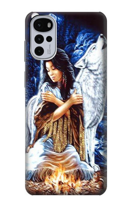 S0147 Grim Wolf Indian Girl Case For Motorola Moto G22